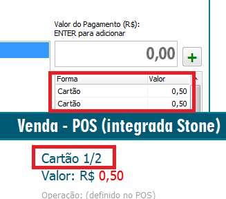Pagamento com dois cartões no modo pagamento direto Pagamento com dois cartões