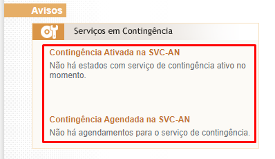 Avisos de Contingência no Portal da NF-e