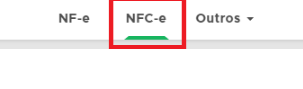 Menu Fiscal com a opção NFC-e Menu Fiscal com a opção NFC-e